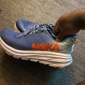 Hoka Blue and Orange Men's Running Shoes No inside sole